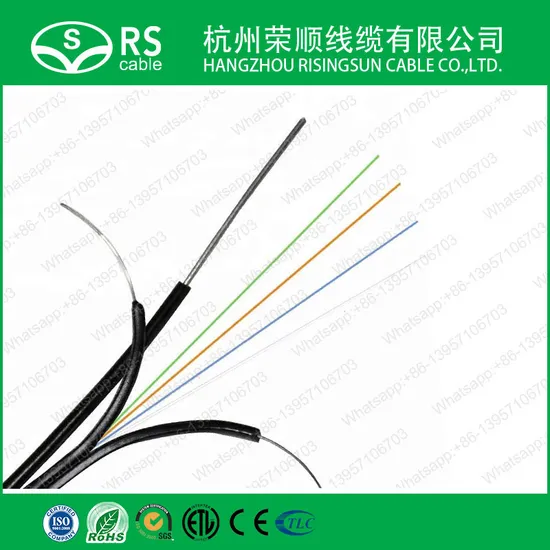 Indoor FTTH Drop Cable 4 Core Bow Type Optical Fiber Cable 